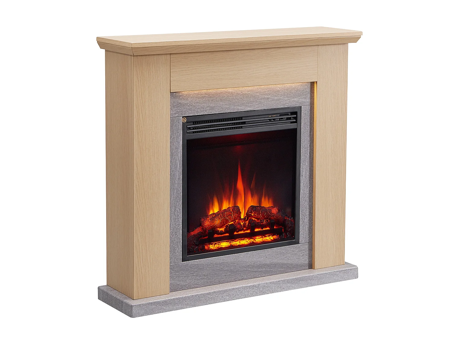 Cheminée électrique BALDERIA Pandora - Cheminée sur pied, 2000 W - Marron clair