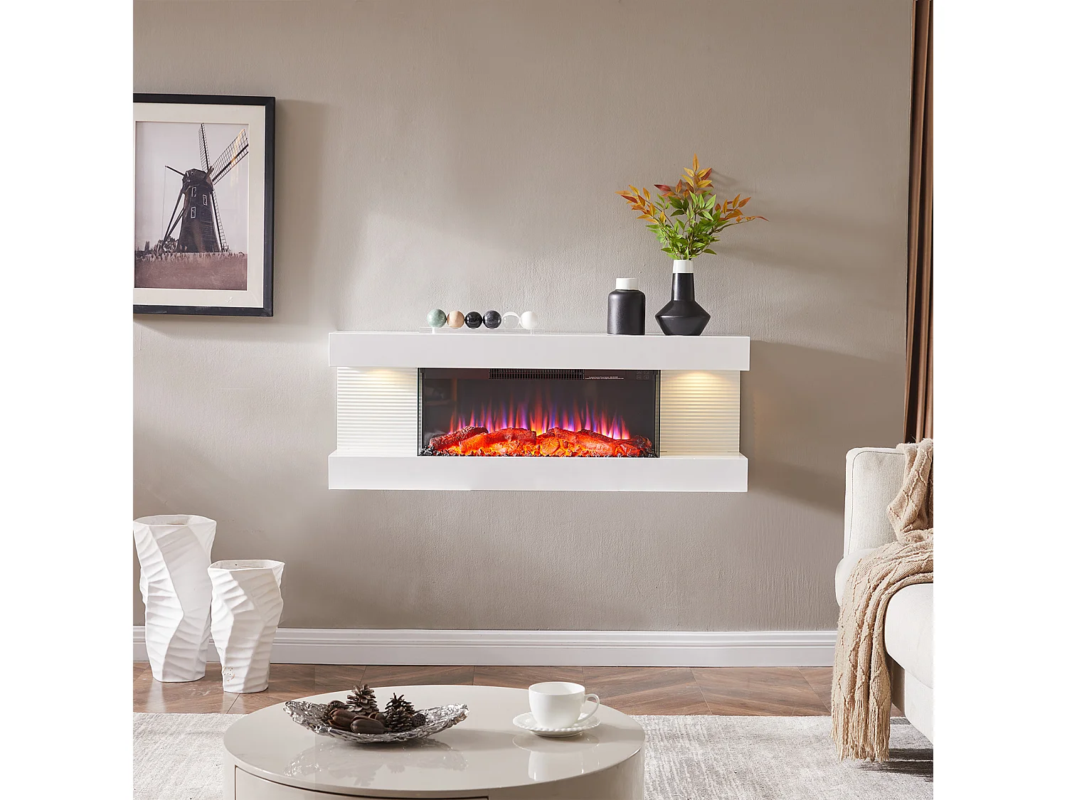 Elektrokamin BALDERIA Lumina - Wandkamin - weiss