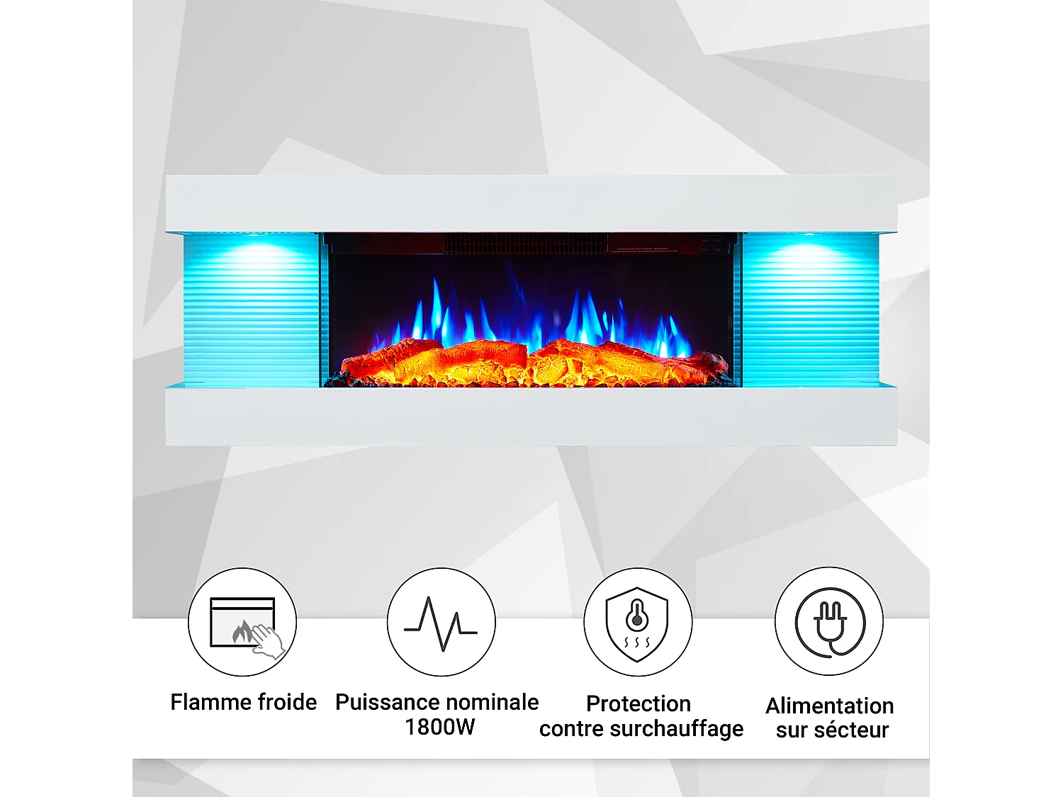 Elektrokamin BALDERIA Lumina - Wandkamin - weiss