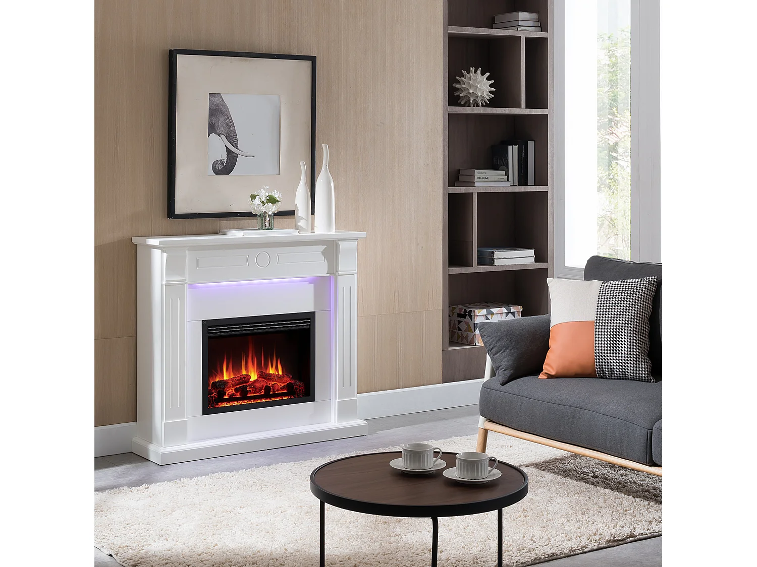 Lareira elétrica BALDERIA Hikaru - Lareira de chão - Branca