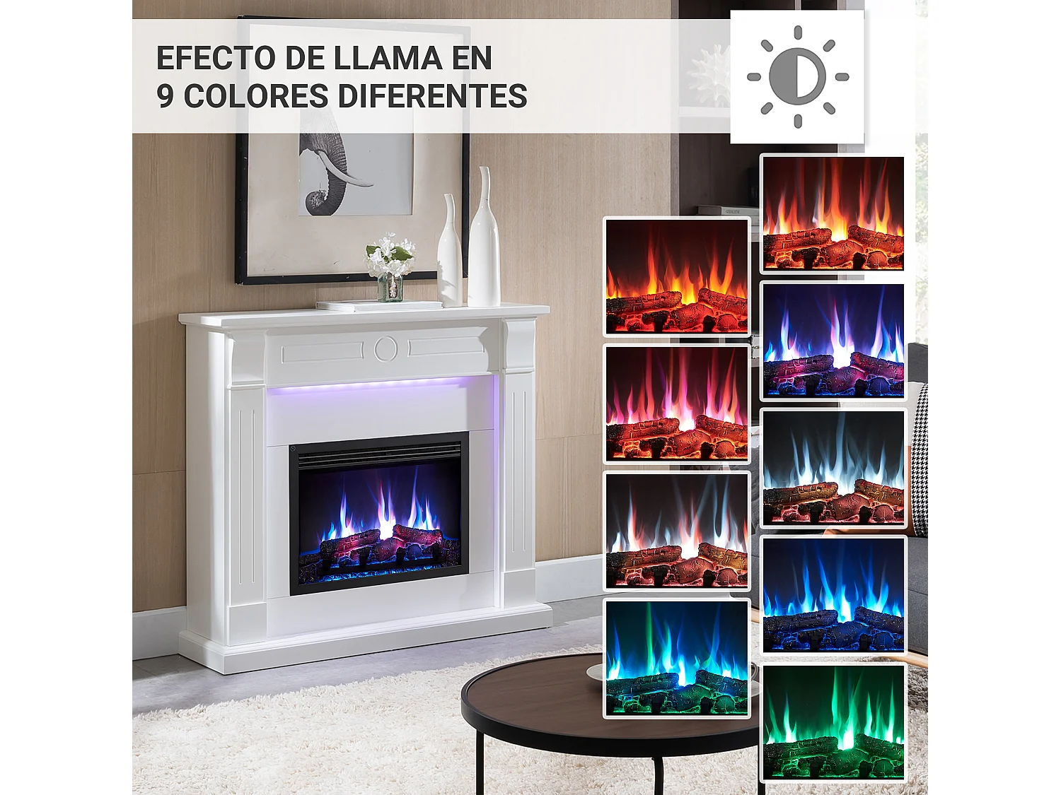 Lareira elétrica BALDERIA Hikaru - Lareira de chão - Branca