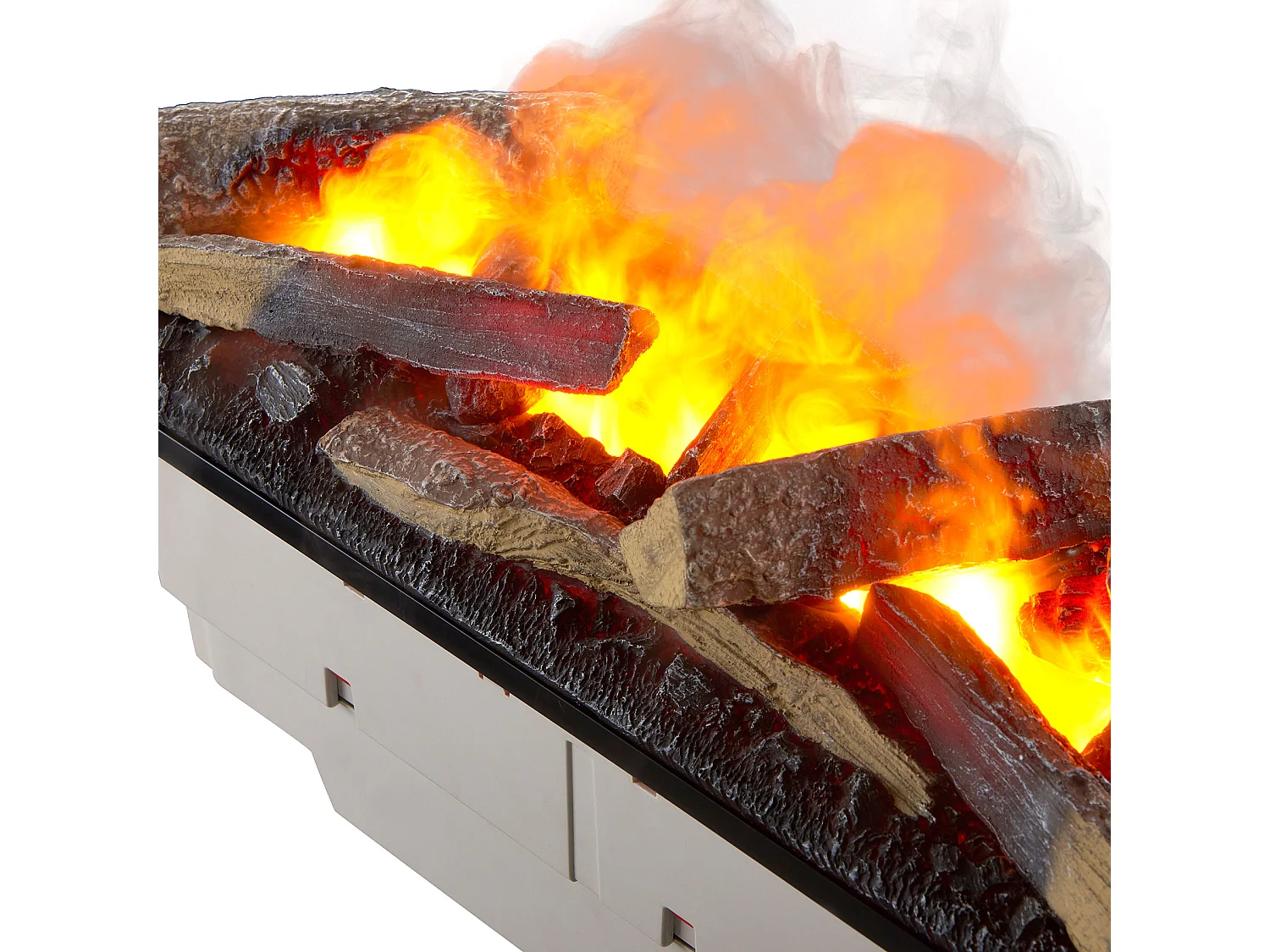 Cheminée électrique BALDERIA Ikarus - Cheminée sur pied avec effet de flammes Optmimyst, brouillard - aspect béton