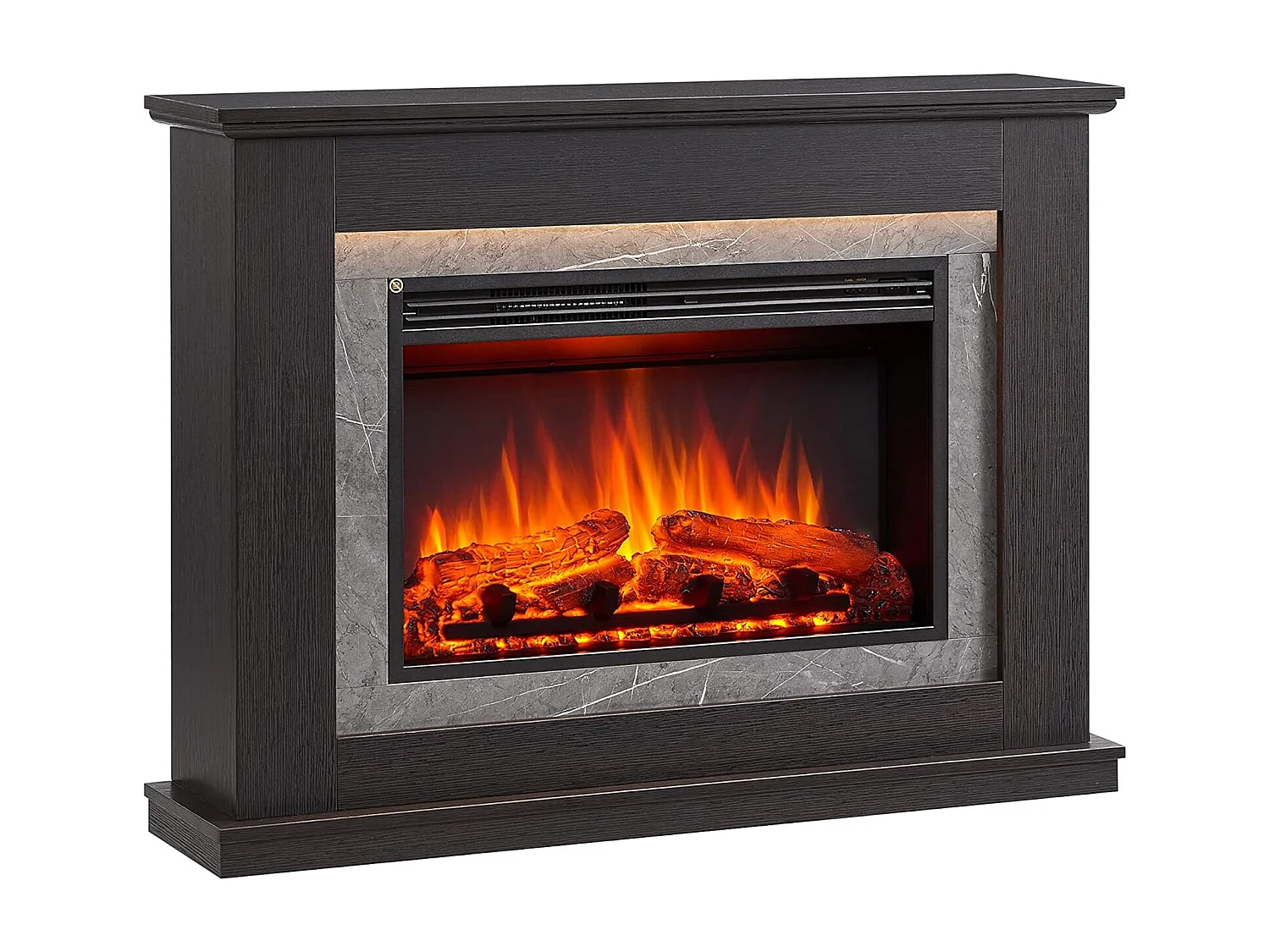 Cheminée électrique BALDERIA Alexios - Cheminée sur pied avec chauffage -  Chêne foncé