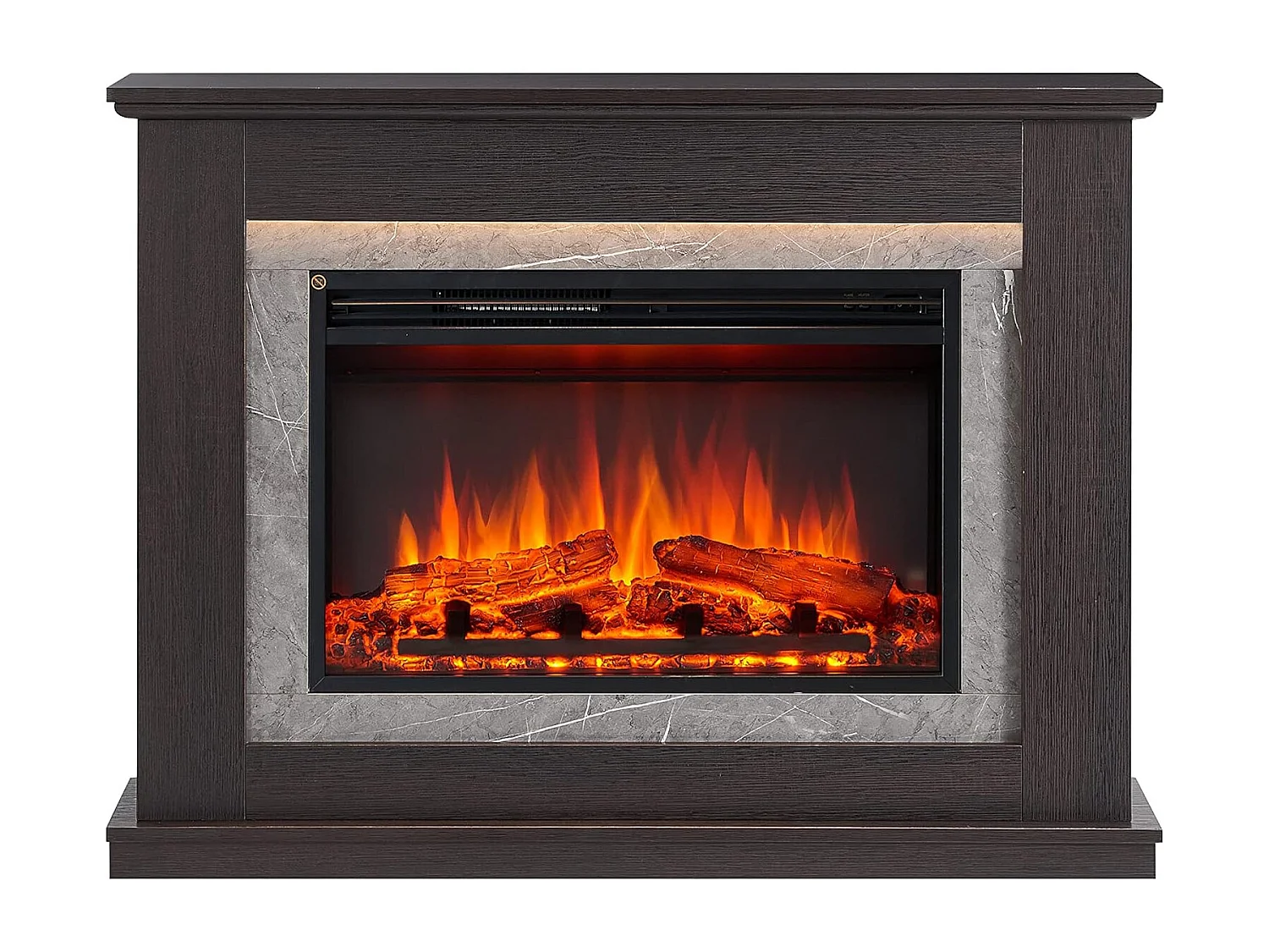 Cheminée électrique BALDERIA Alexios - Cheminée sur pied avec chauffage -  Chêne foncé