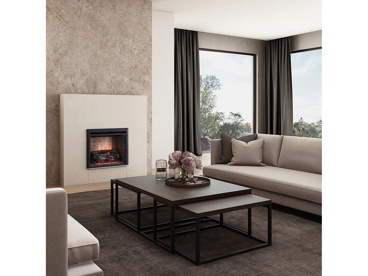 Cheminée électrique BALDERIA Calida 23 - Cheminée encastrable - Noir