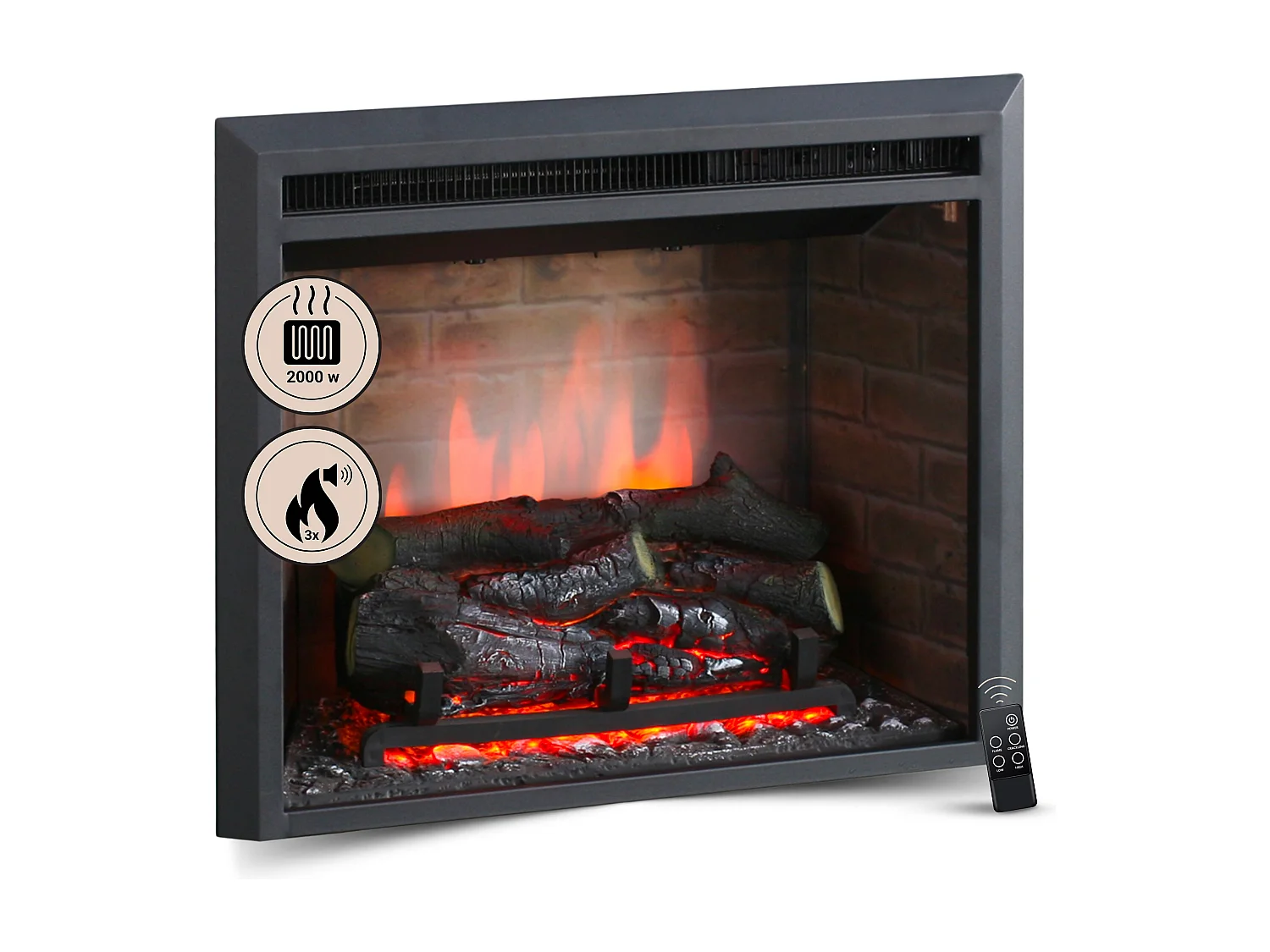Cheminée électrique BALDERIA Calida 23 - Cheminée encastrable - Noir