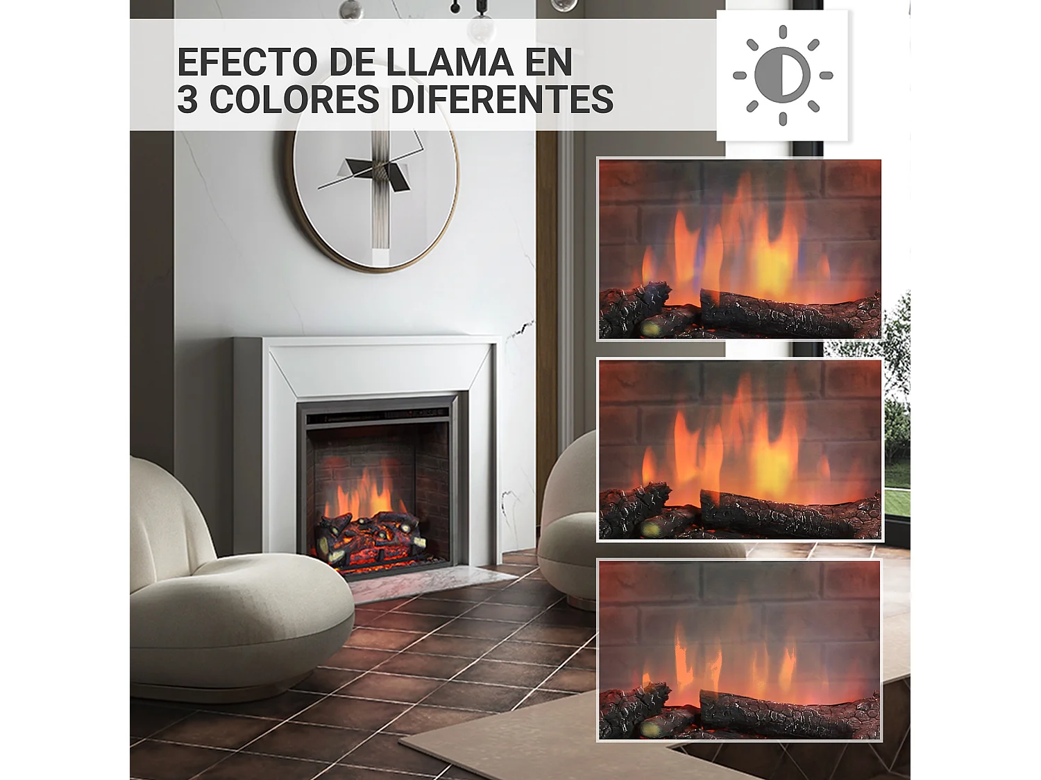 Cheminée électrique BALDERIA Calida 23 - Cheminée encastrable - Noir