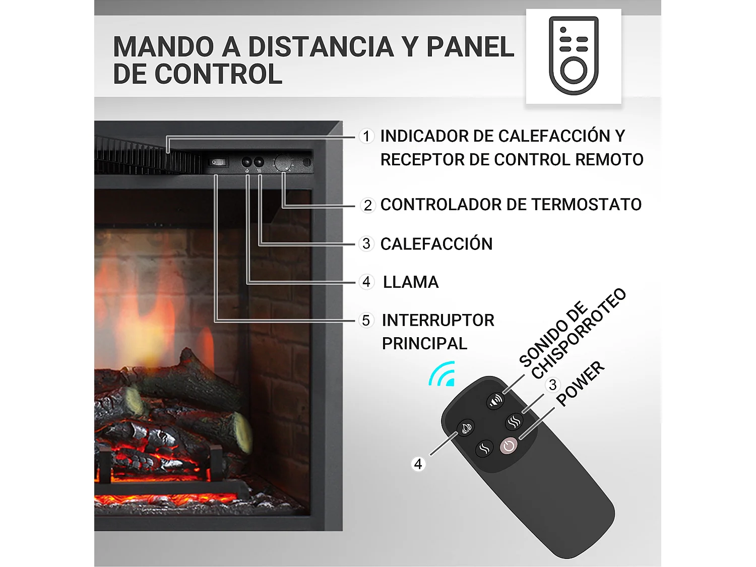 Cheminée électrique BALDERIA Calida 23 - Cheminée encastrable - Noir