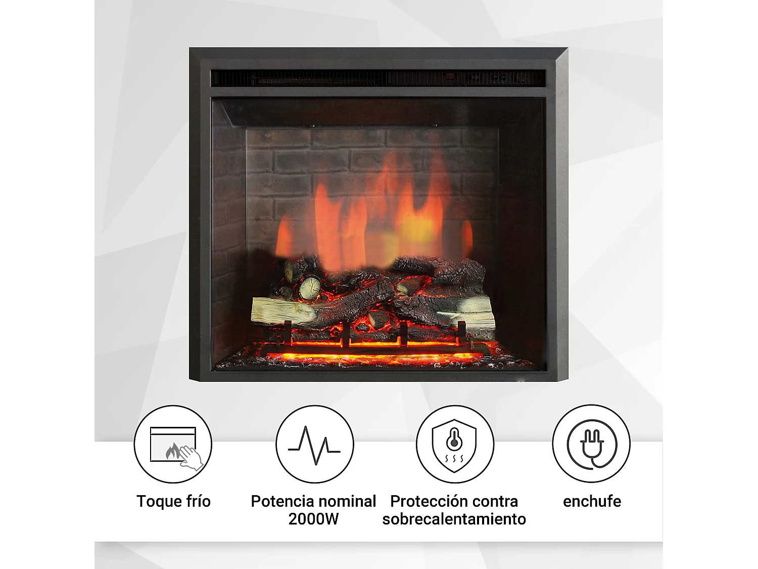 Cheminée électrique BALDERIA Calida 23 - Cheminée encastrable - Noir