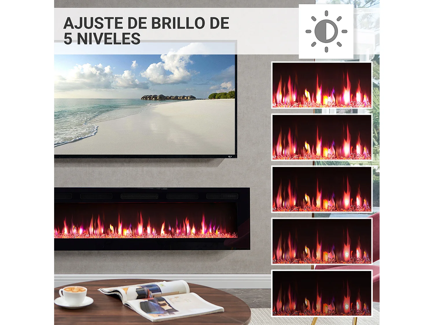 Cheminée électrique BALDERIA Leif 60 - 2 en 1 - noir