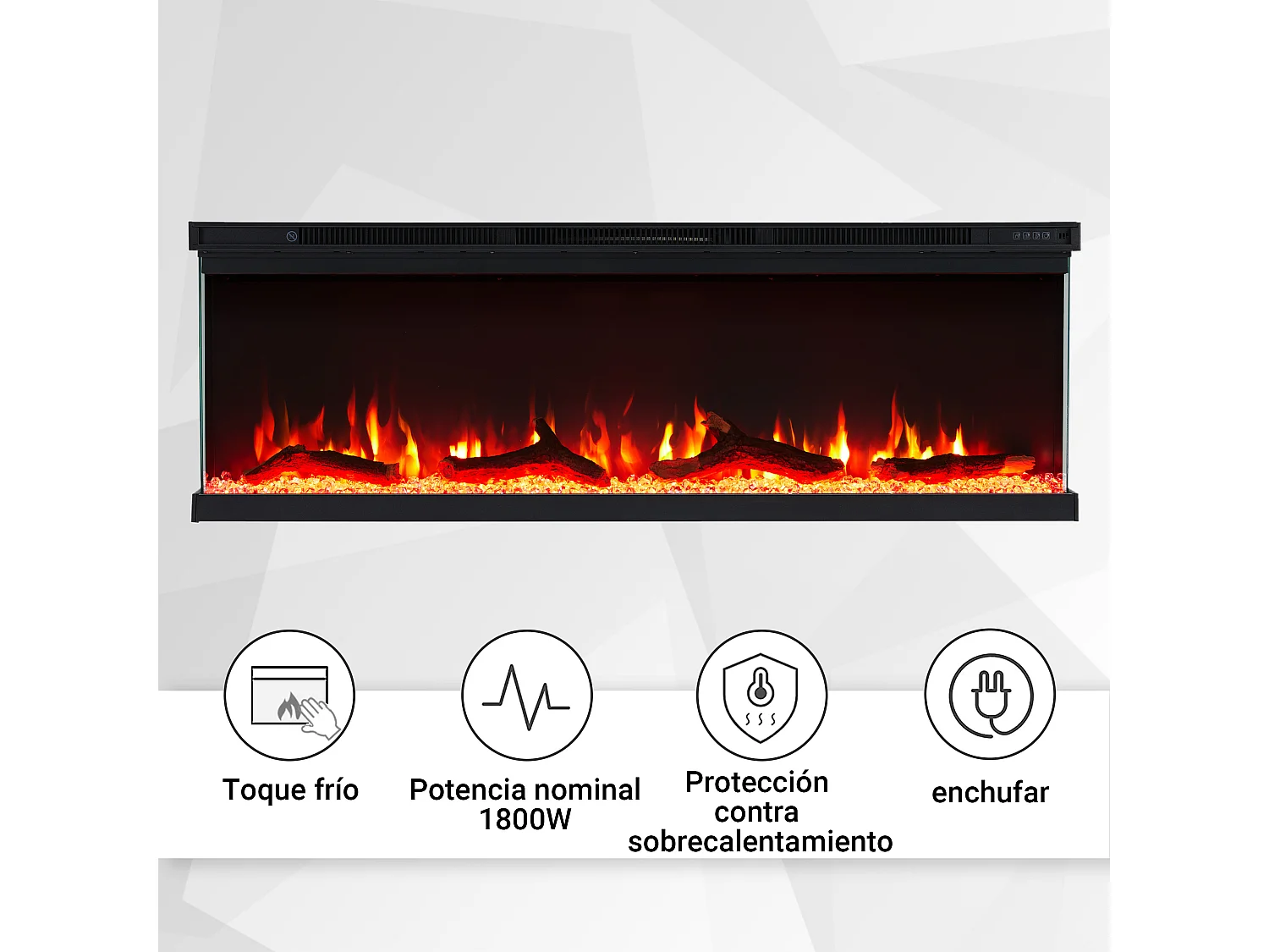 Cheminée électrique BALDERIA Orson 50 - Cheminée encastrable - Noir