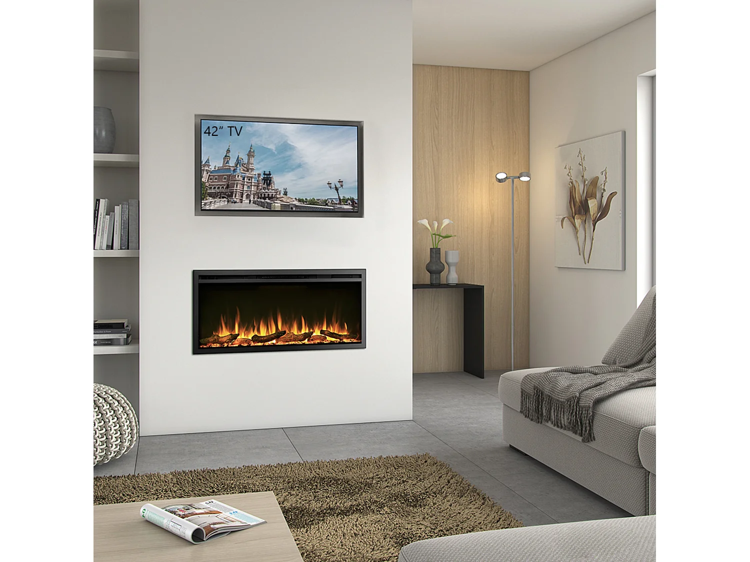 Cheminée électrique BALDERIA Atalanta 40 - Cheminée encastrable - Noir