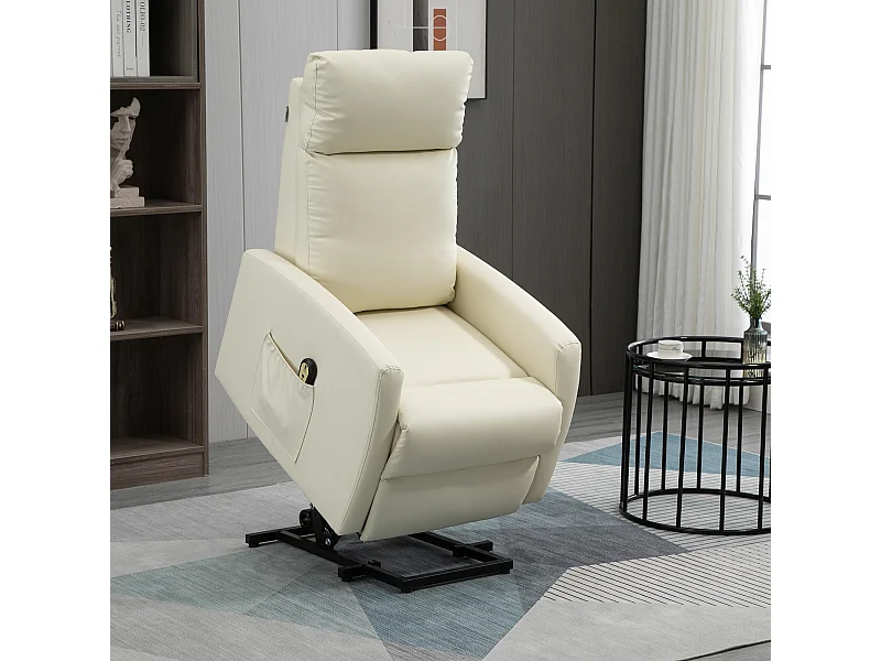 Poltrona in similpelle alzapersona reclinabile con telecomando