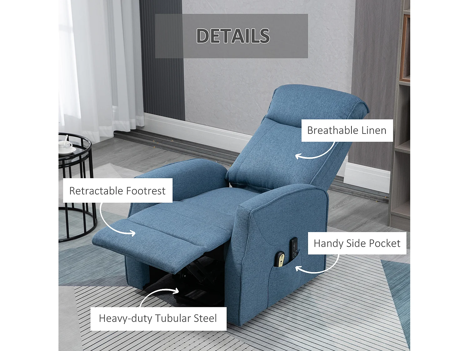 Poltrona relax alzapersona reclinabile con 8 punti massaggio