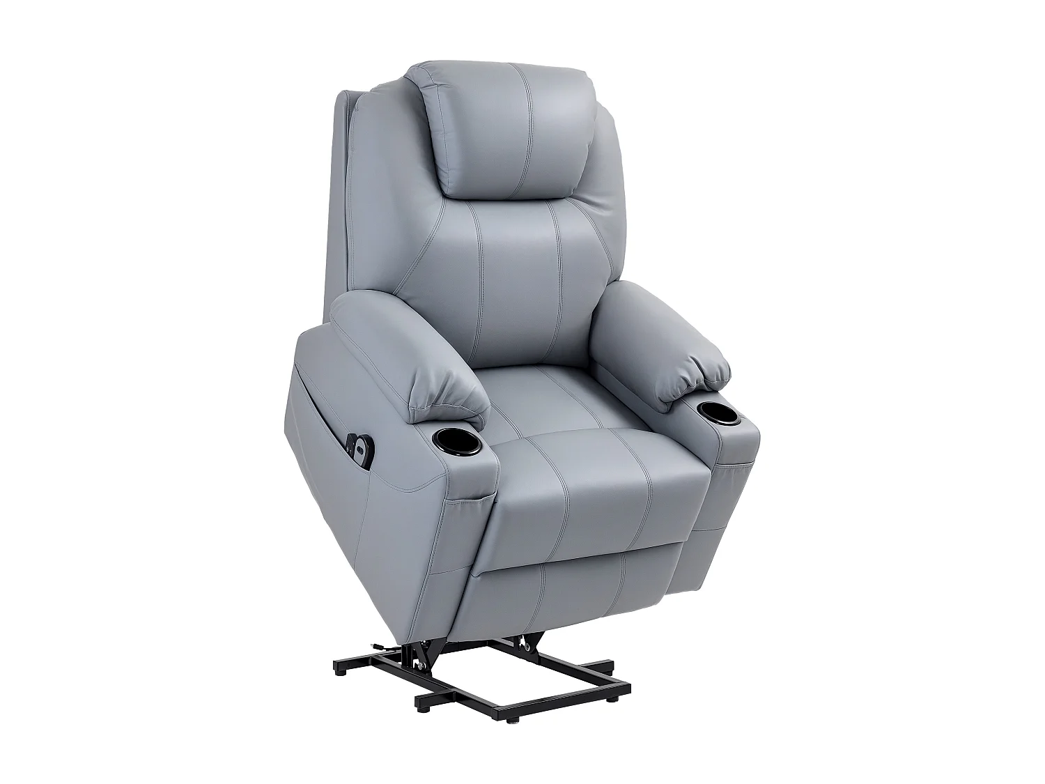 Poltrona reclinabile alzapersona massaggiante con telecomando grigio