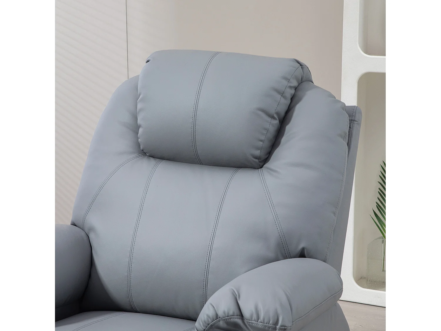 Poltrona reclinabile alzapersona massaggiante con telecomando grigio