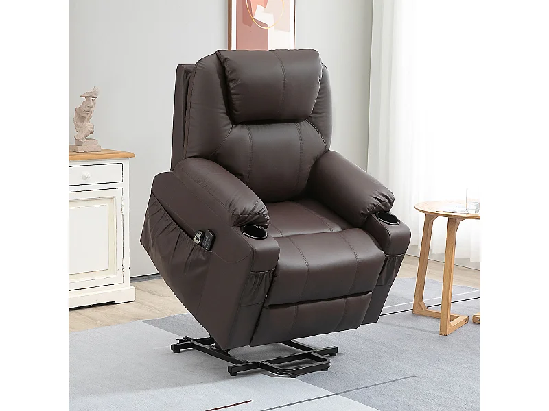 Poltrona reclinabile alzapersona con telecomando portabicchieri