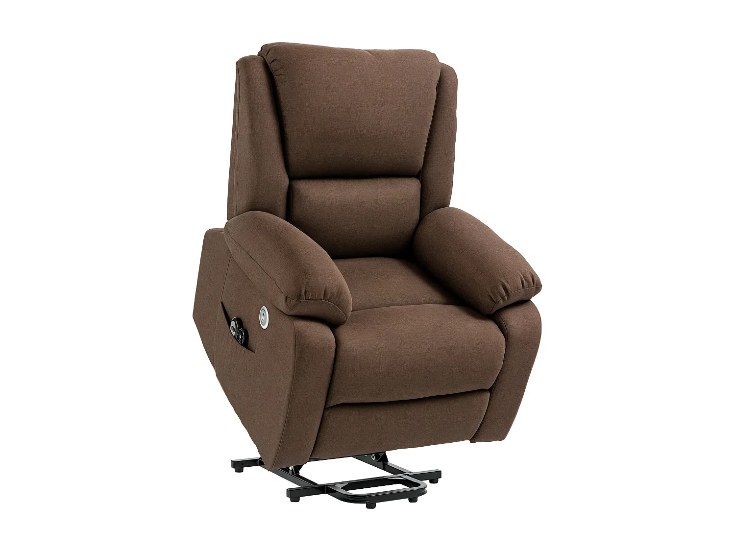 Poltrona alzapersona reclinabile con poggiapiedi color caffè