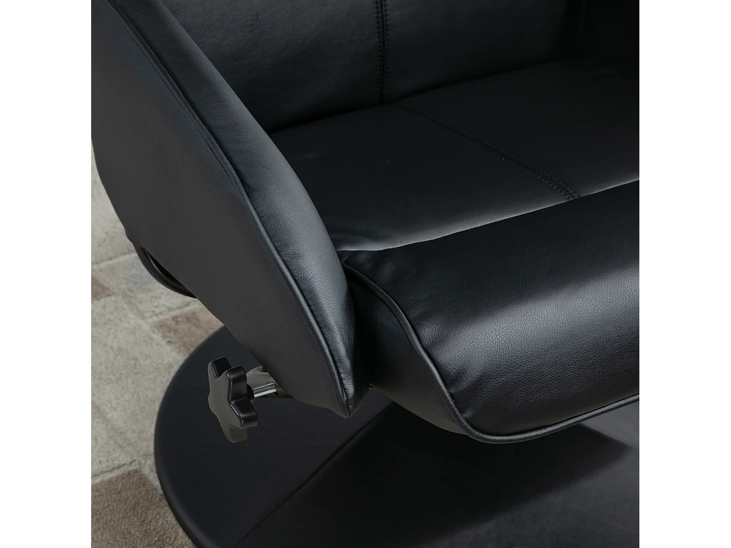 Poltrona relax reclinabile con pouf poggiapiedi in finta pelle