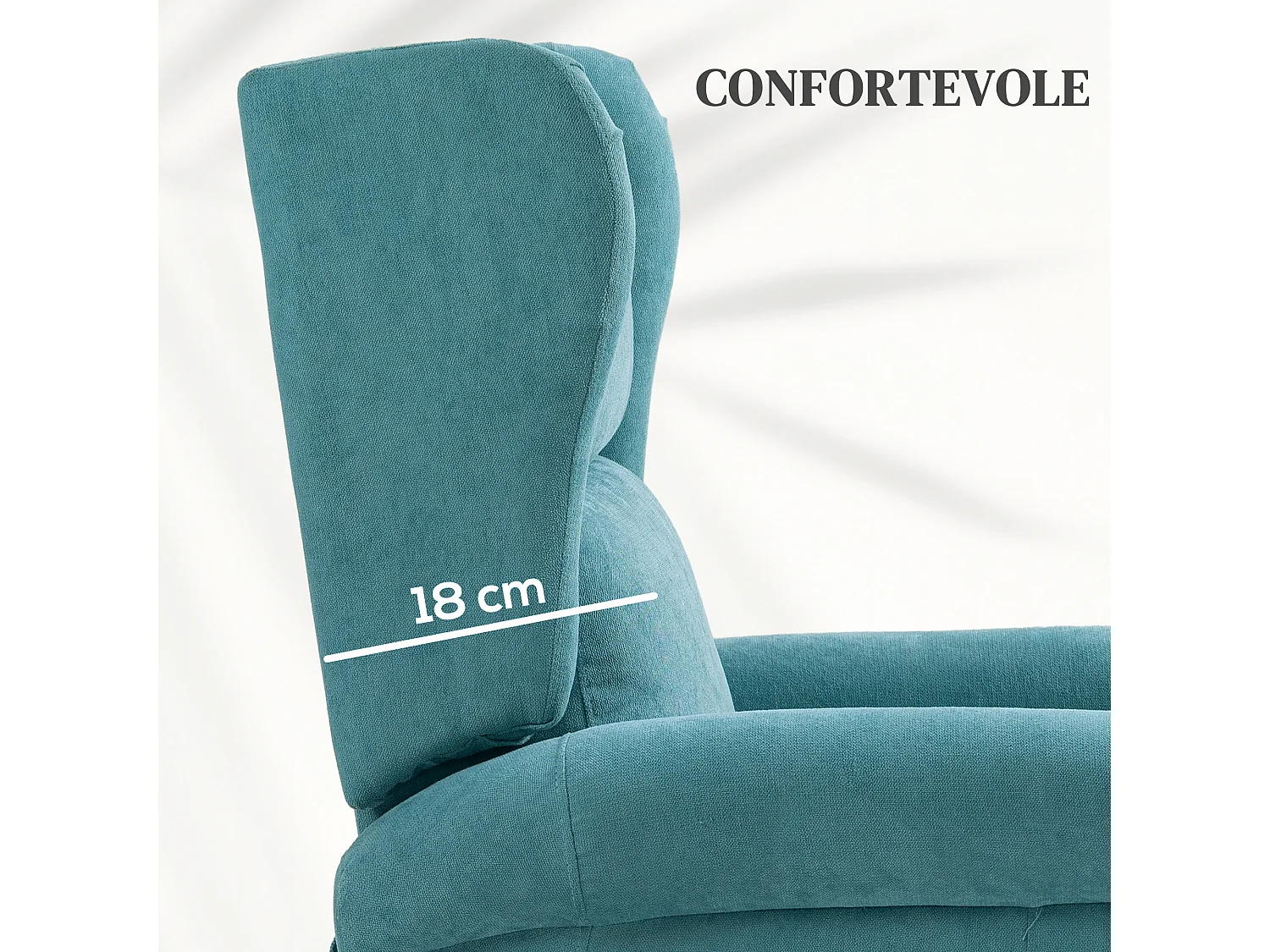 Poltrona alzapersona reclinabile con poggiapiedi e telecomando blu