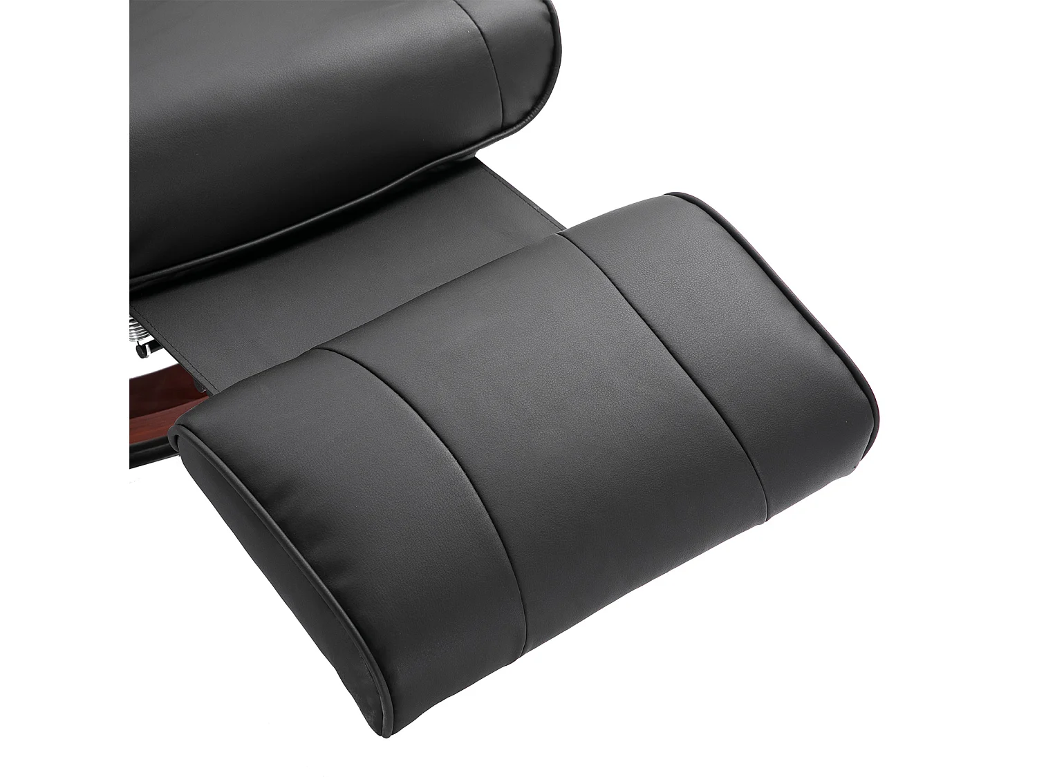 Poltrona reclinabile manualmente con poggiapiedi e girevole nero