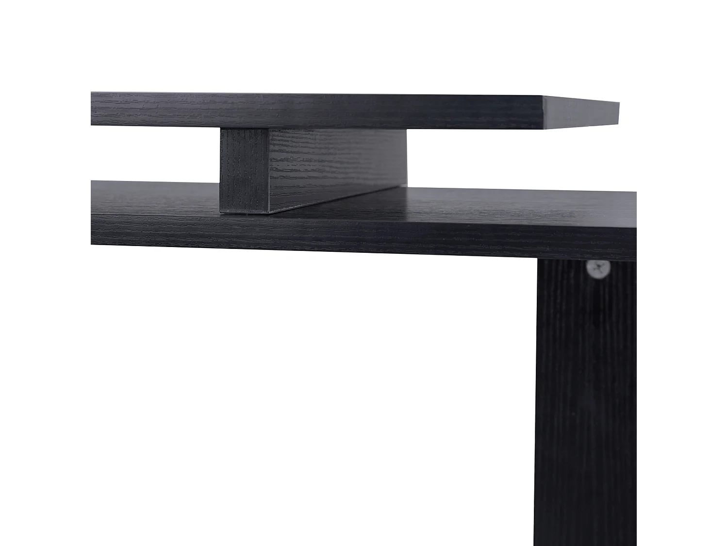 Scrivania angolare e salvaspazio per computer in legno nero