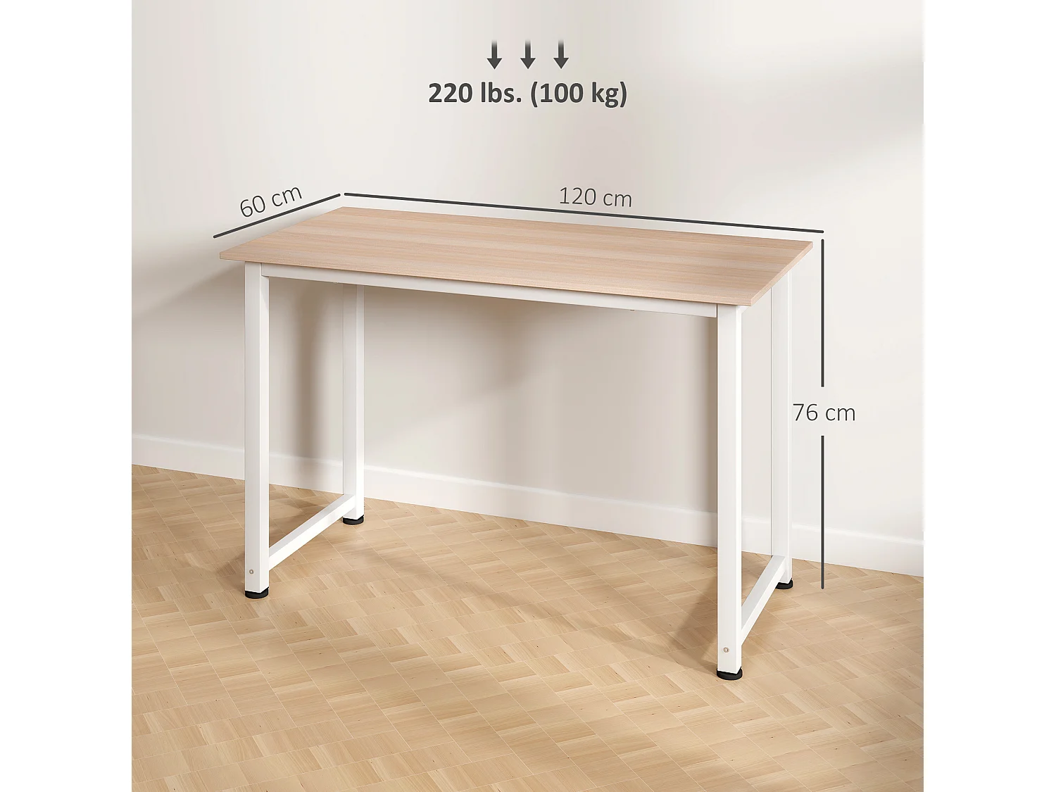 Scrivania 4 piedini regolabili e 2 connettori di base in mdf