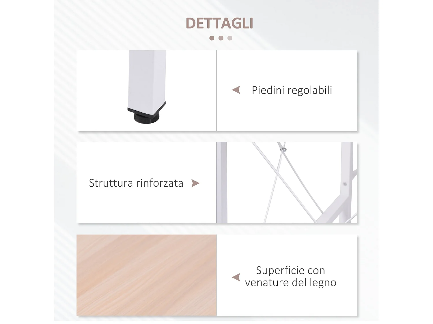 Scrivania e finitura in rovere postazione color legno