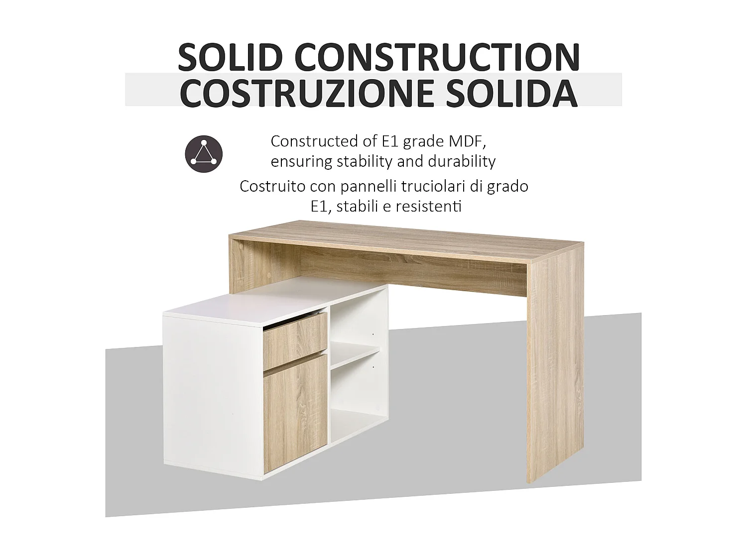 Scrivania angolare scrivania computer salvaspazio in legno