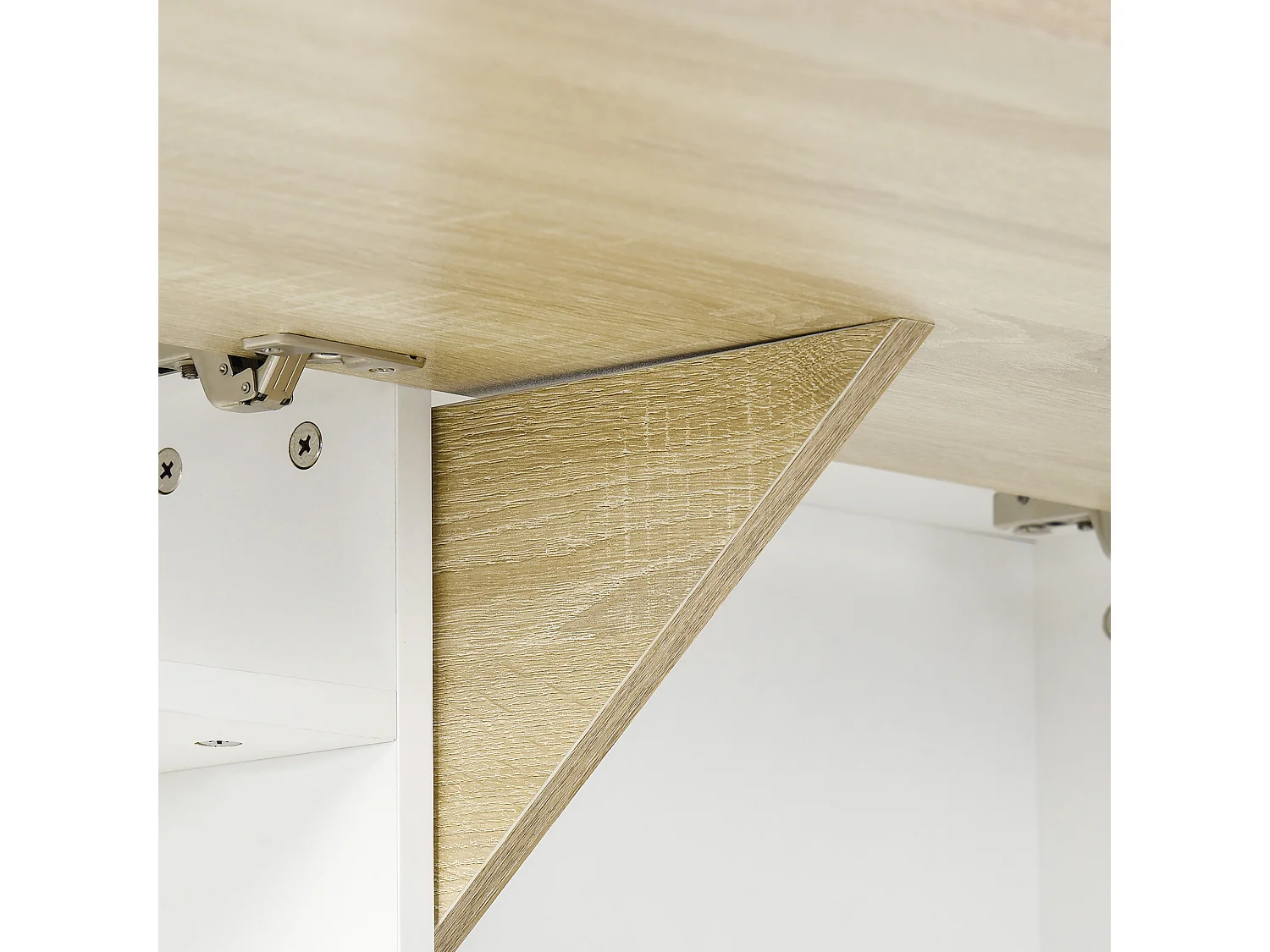 Scrivania a muro pieghevole con ripiani per casa e ufficio