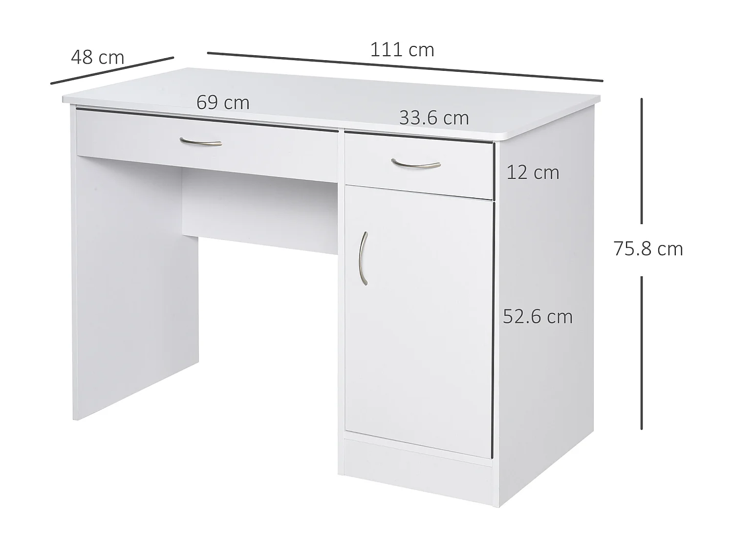 Scrivania moderna per computer in legno bianco