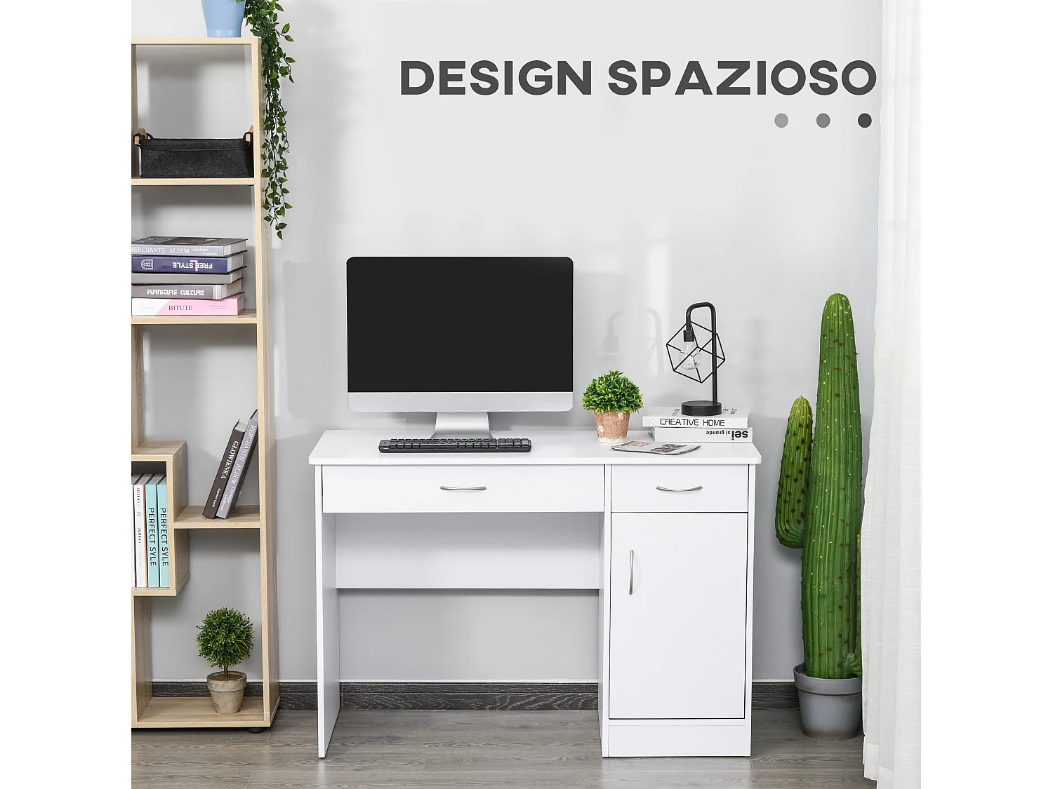 Scrivania moderna per computer in legno bianco