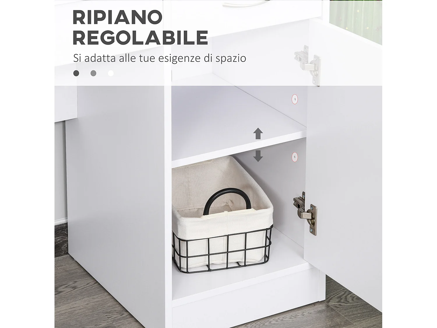 Scrivania moderna per computer in legno bianco