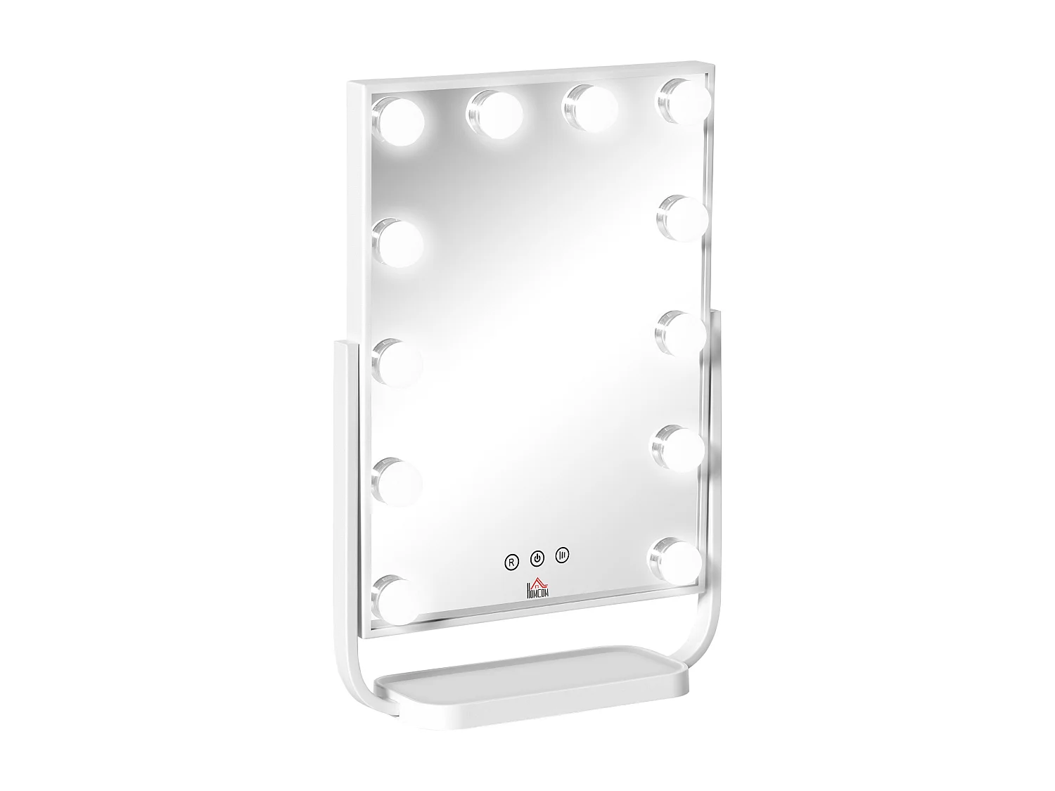 Specchio per trucco con 12 luci led luminosità regolabile