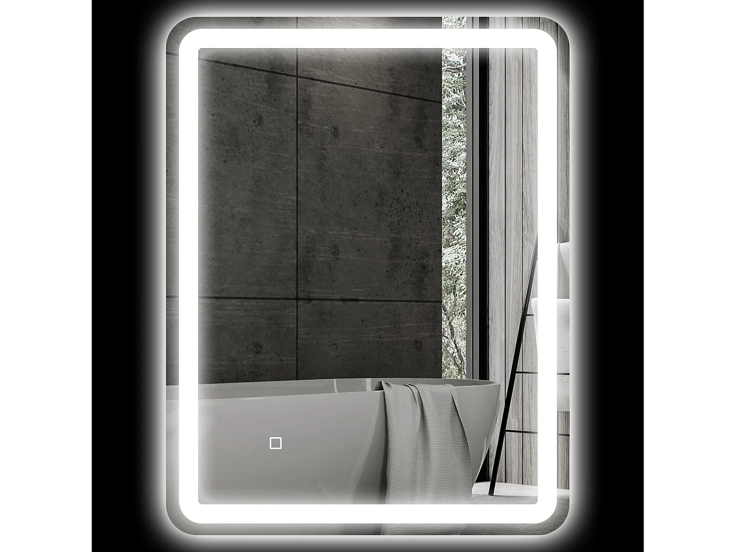 Specchio bagno 70x90cm con luce led a 3 temperature e antiappannamento
