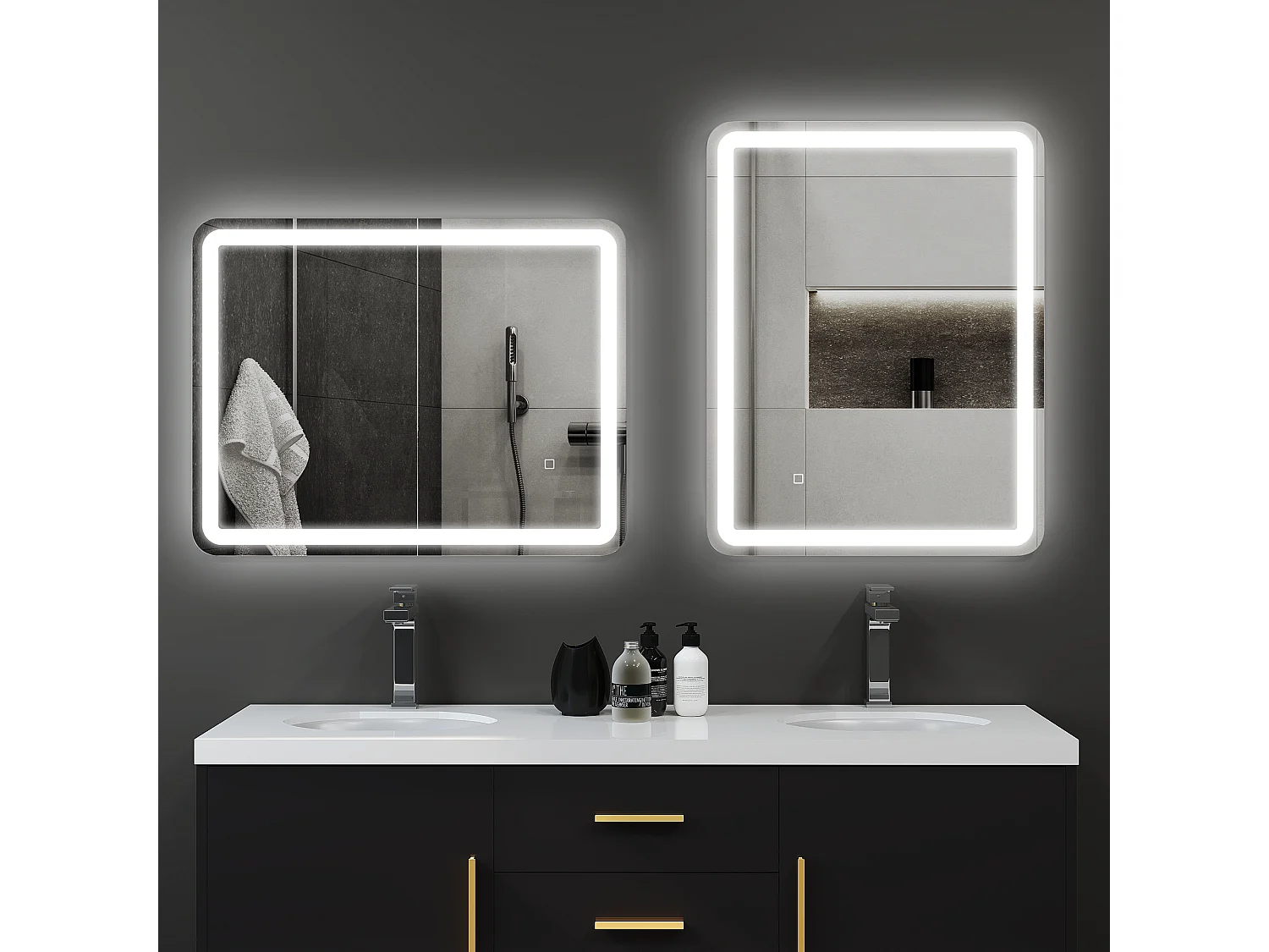 Specchio bagno 70x90cm con luce led a 3 temperature e antiappannamento