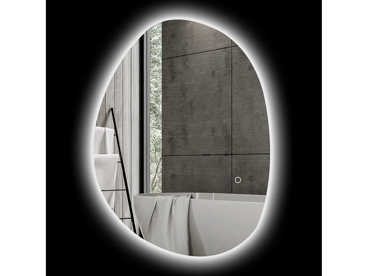 Specchio da bagno con illuminazione a led regolabile 70x5x50cm argento