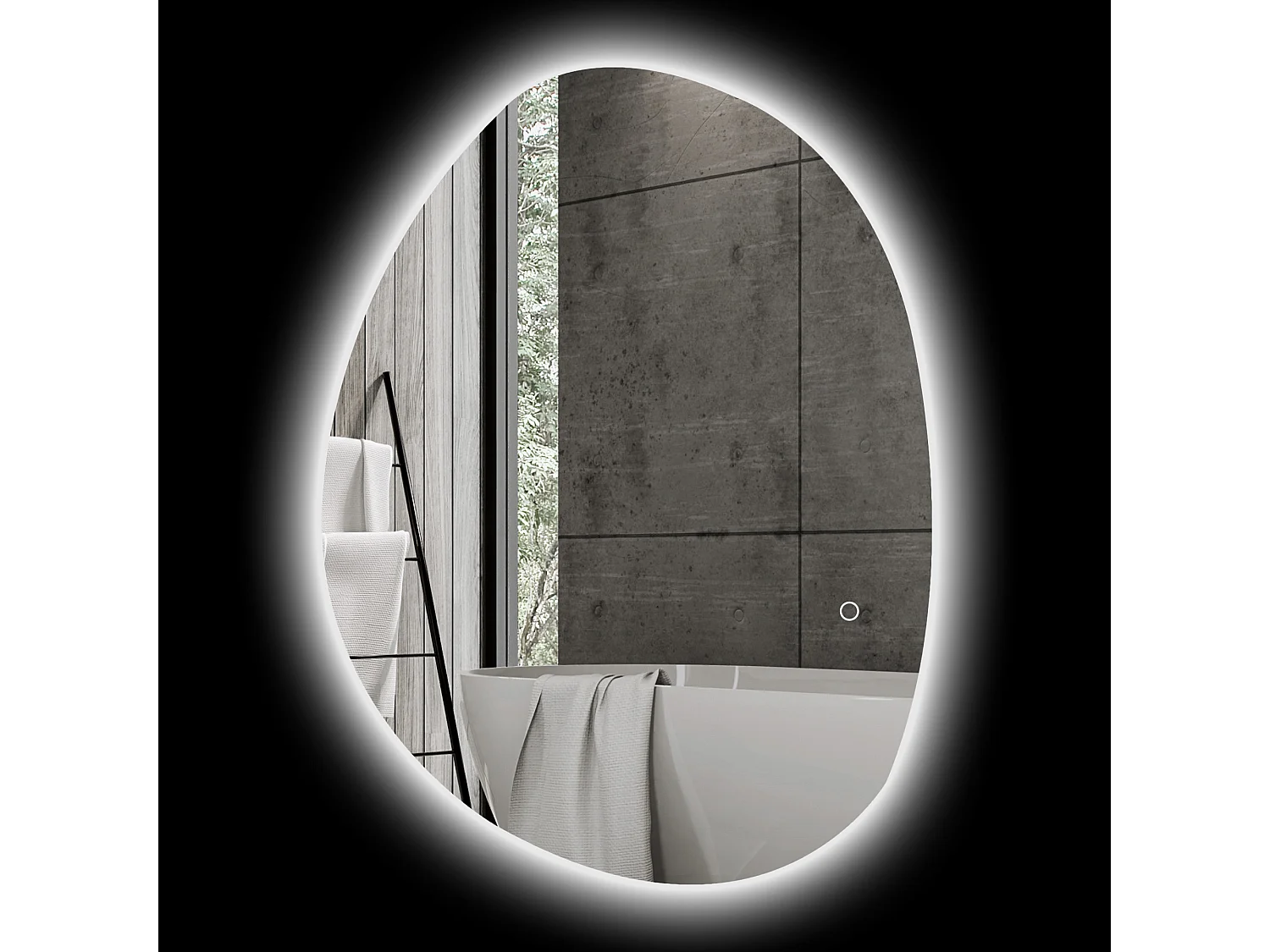 Specchio da bagno con illuminazione a led regolabile 80x5x60cm argento