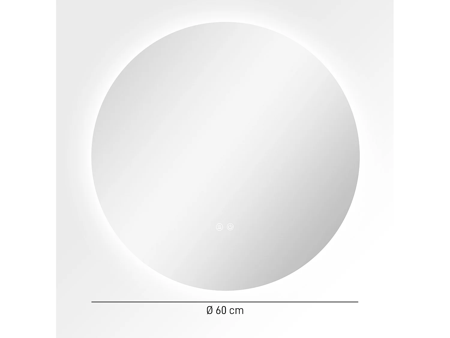 Specchio bagno illuminato regolabile e antiappannamento Ø60cm