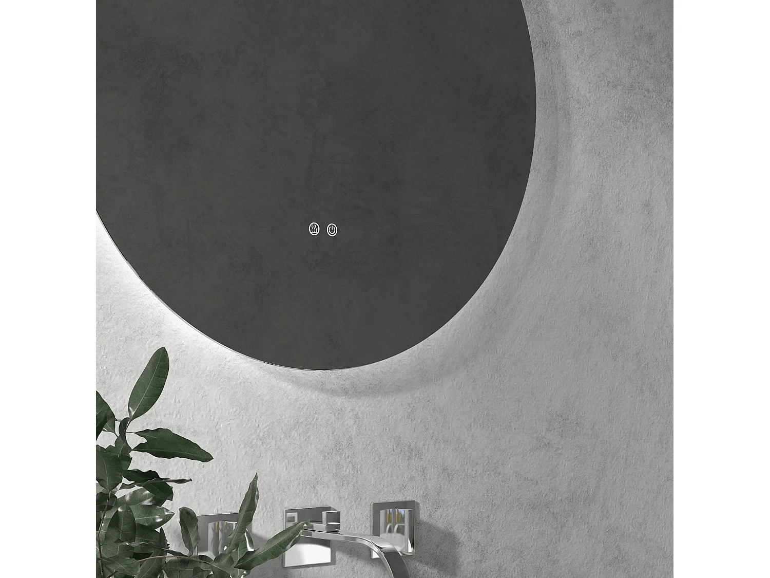 Specchio bagno illuminato regolabile e antiappannamento Ø60cm