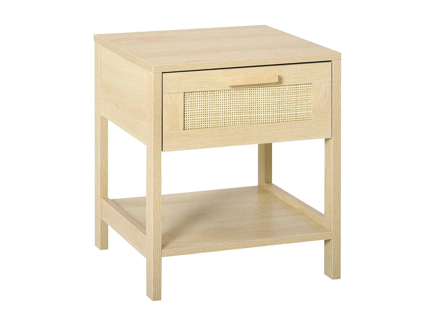 Comodino moderno con cassetto e ripiano inferiore in mdf