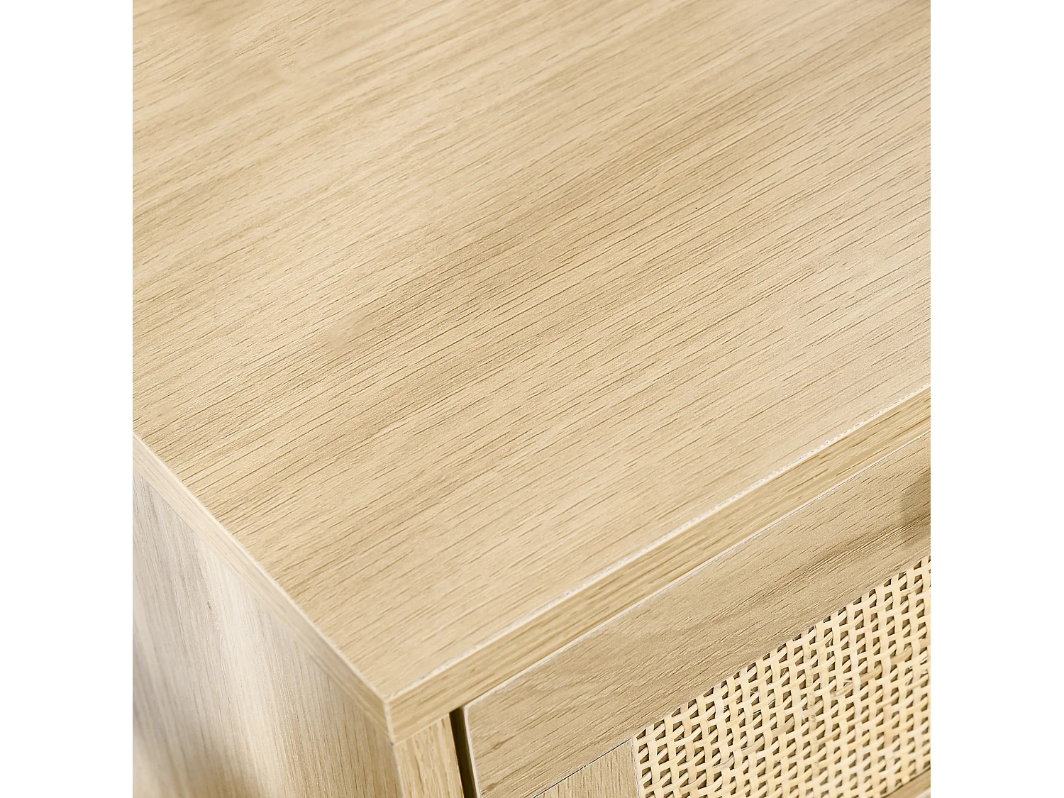 Comodino con 2 cassetti in stile boho colore legno