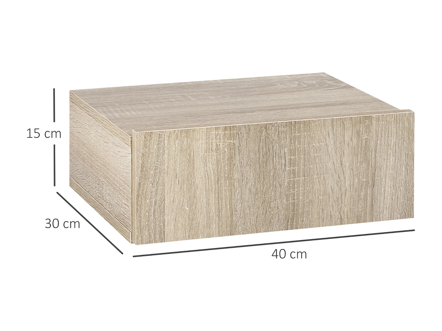 HOMCOM Set 2 Comodini Sospesi Design Moderno Legno 40x30x15cm