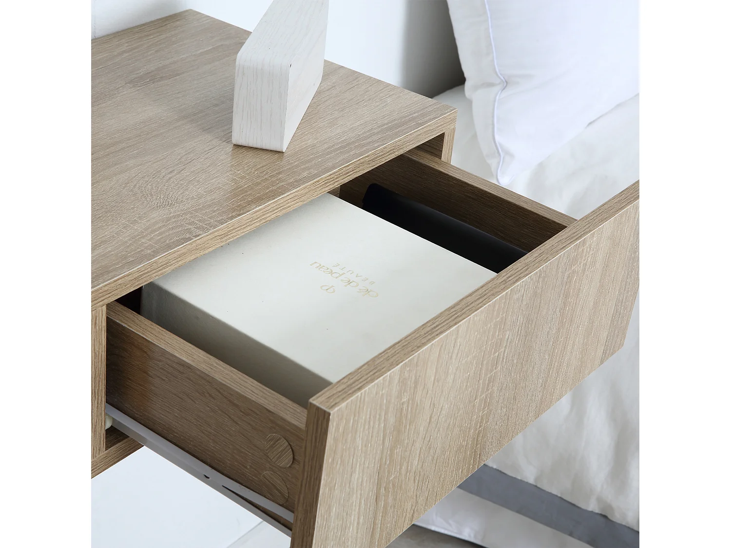 HOMCOM Set 2 Comodini Sospesi Design Moderno Legno 40x30x15cm