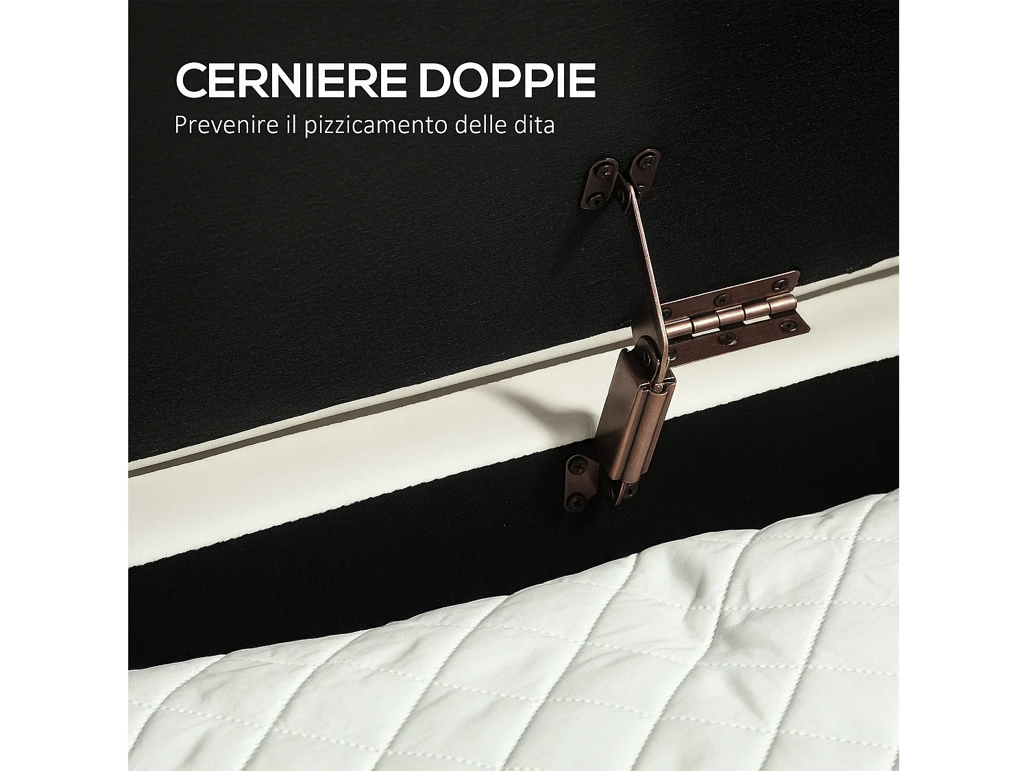 Panca contenitore ovale da 72l in tessuto effetto velluto crema