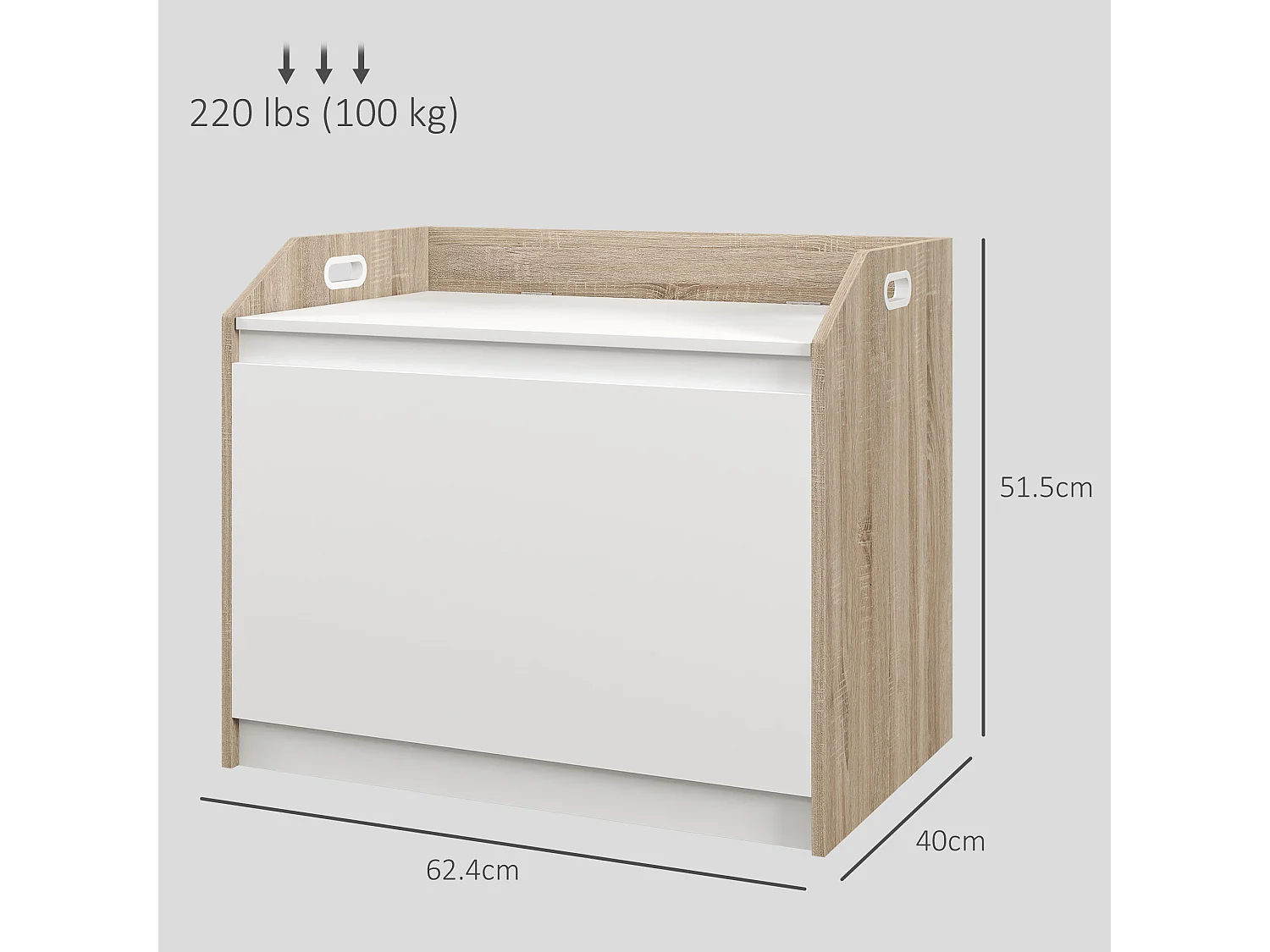 Cassapanca moderna con schienale e vano contenitore in legno bianco