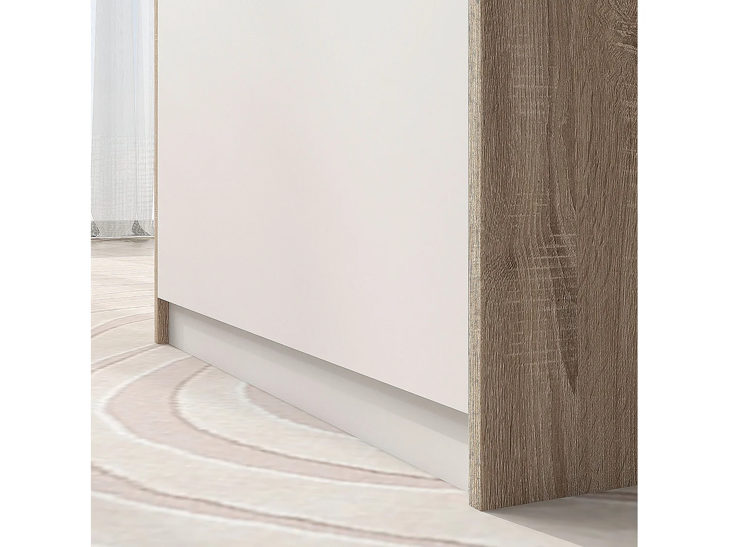 Cassapanca moderna con schienale e vano contenitore in legno bianco