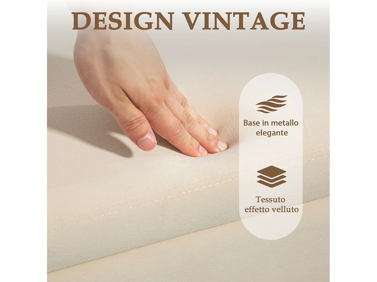 Panca fondo letto moderna con spazio contenitore per interno beige