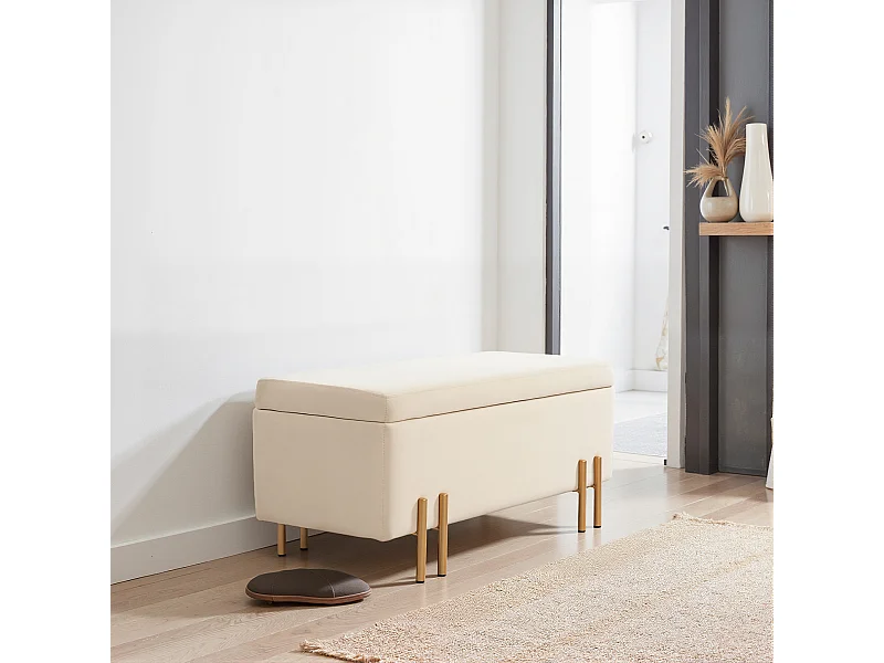 Panca fondo letto moderna con spazio contenitore per interno beige