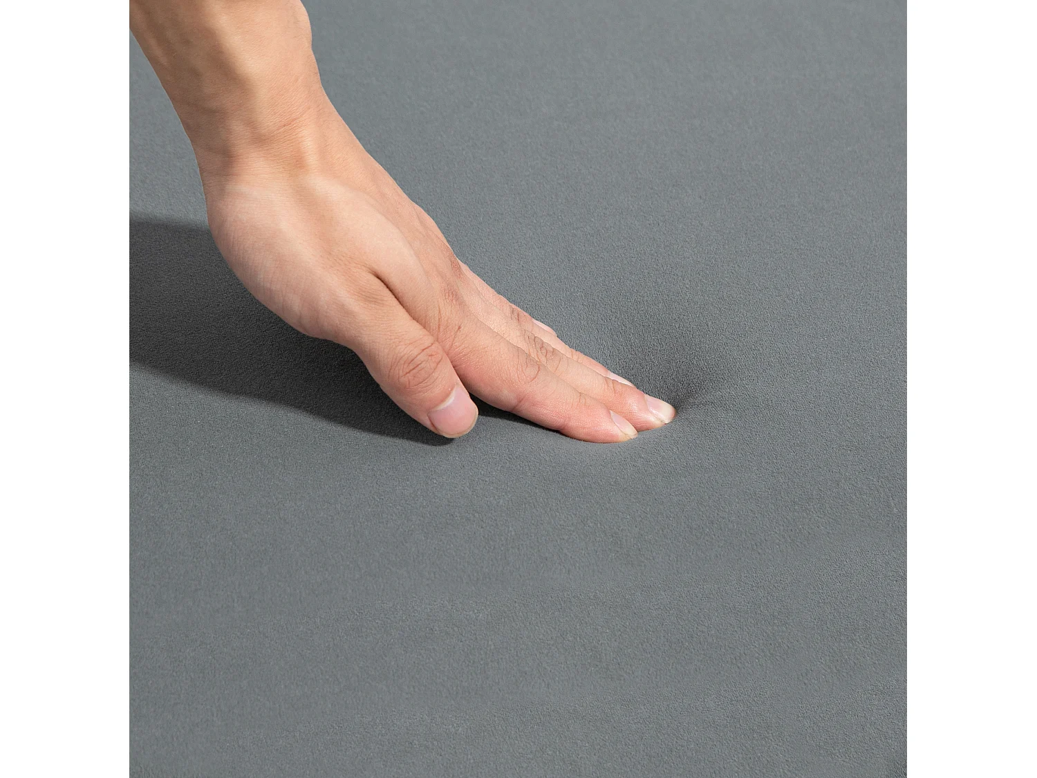 Panca contenitore ovale da 72l in tessuto effetto velluto grigio